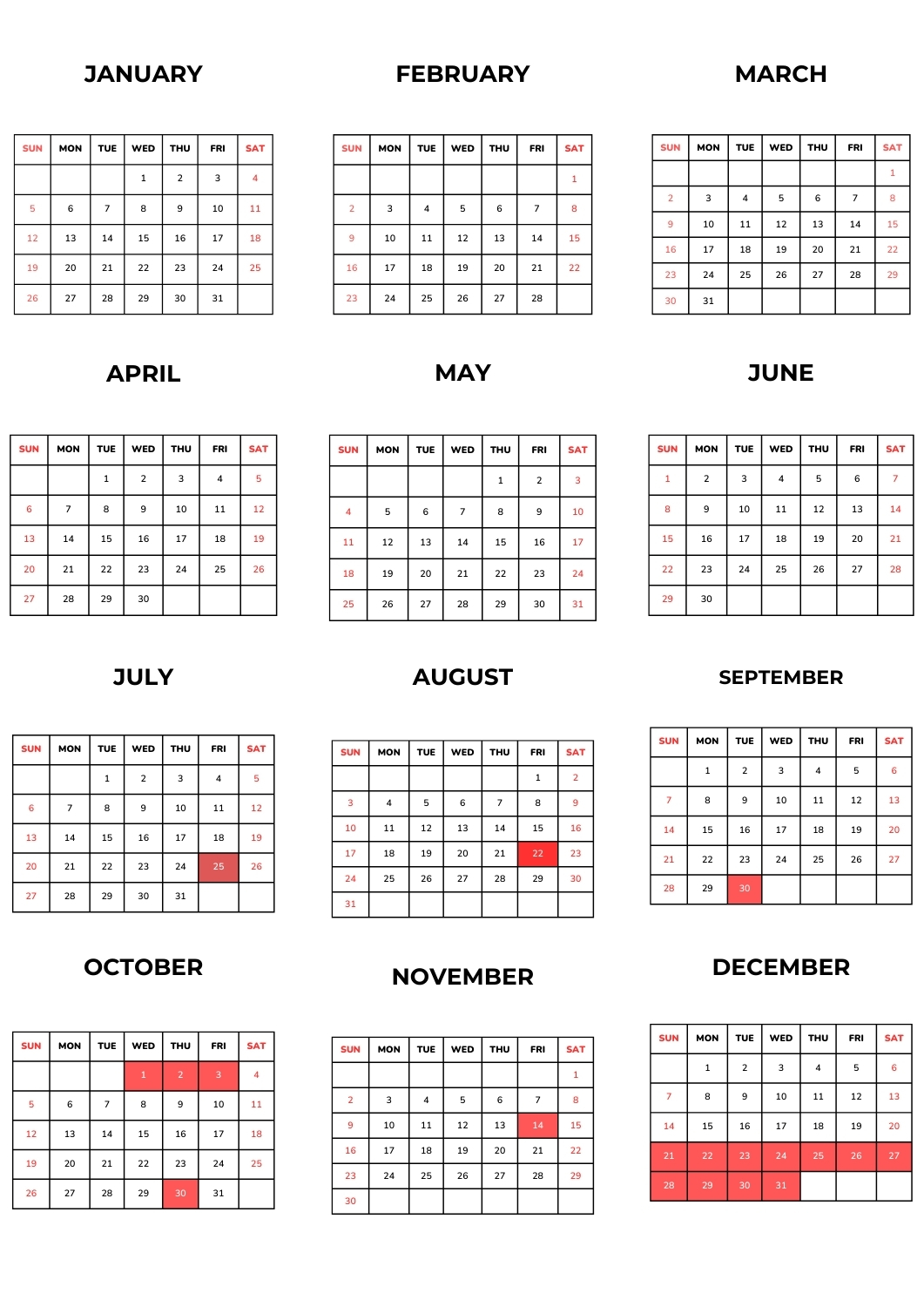 Outsource Video Editing 2025 calendar showing Cut Pro Media’s video editing workflow schedule, highlighting consistent post-production support for outsourced wedding and event video editing services.