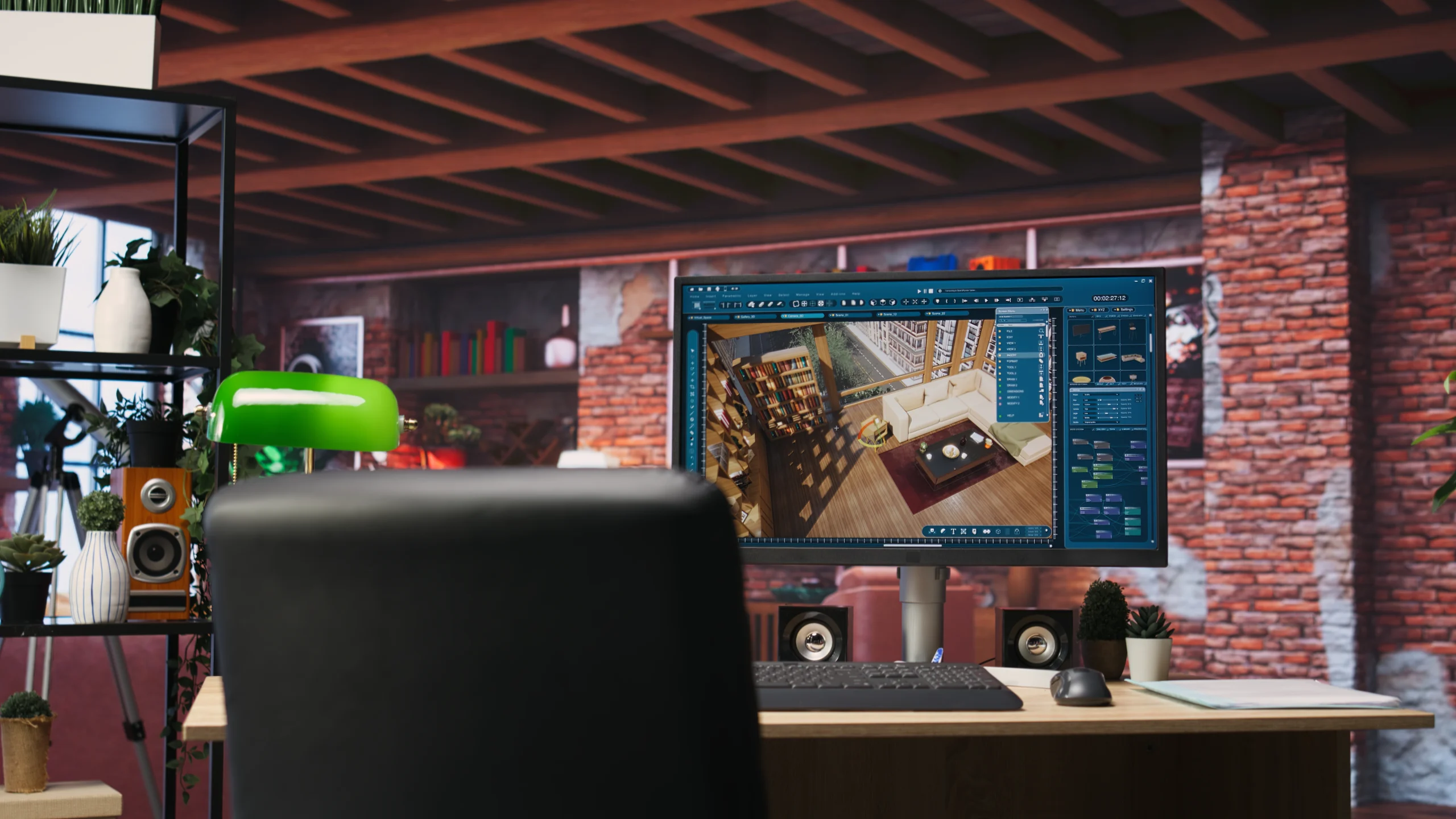 video editing desk setup